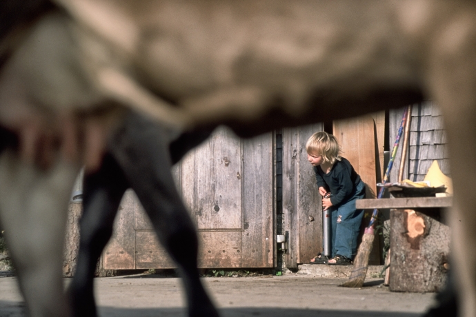  Die kleine Hirtin ist parat fürs Milchwägen